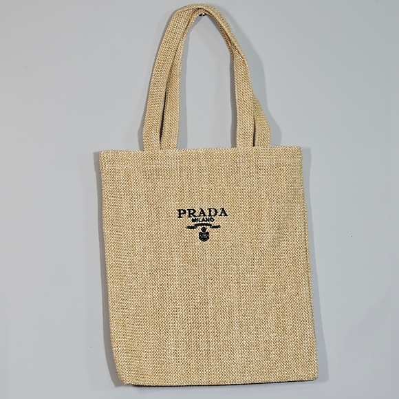 Prada Woven Raffia Tote Bag NIB - Picture 9 of 9
